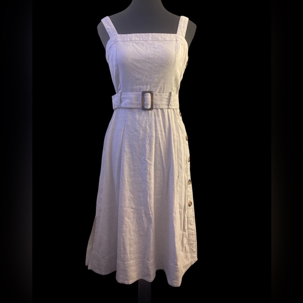 CLUB MÓNACO SIDE BUTTON LINEN DRESS 2 GUC